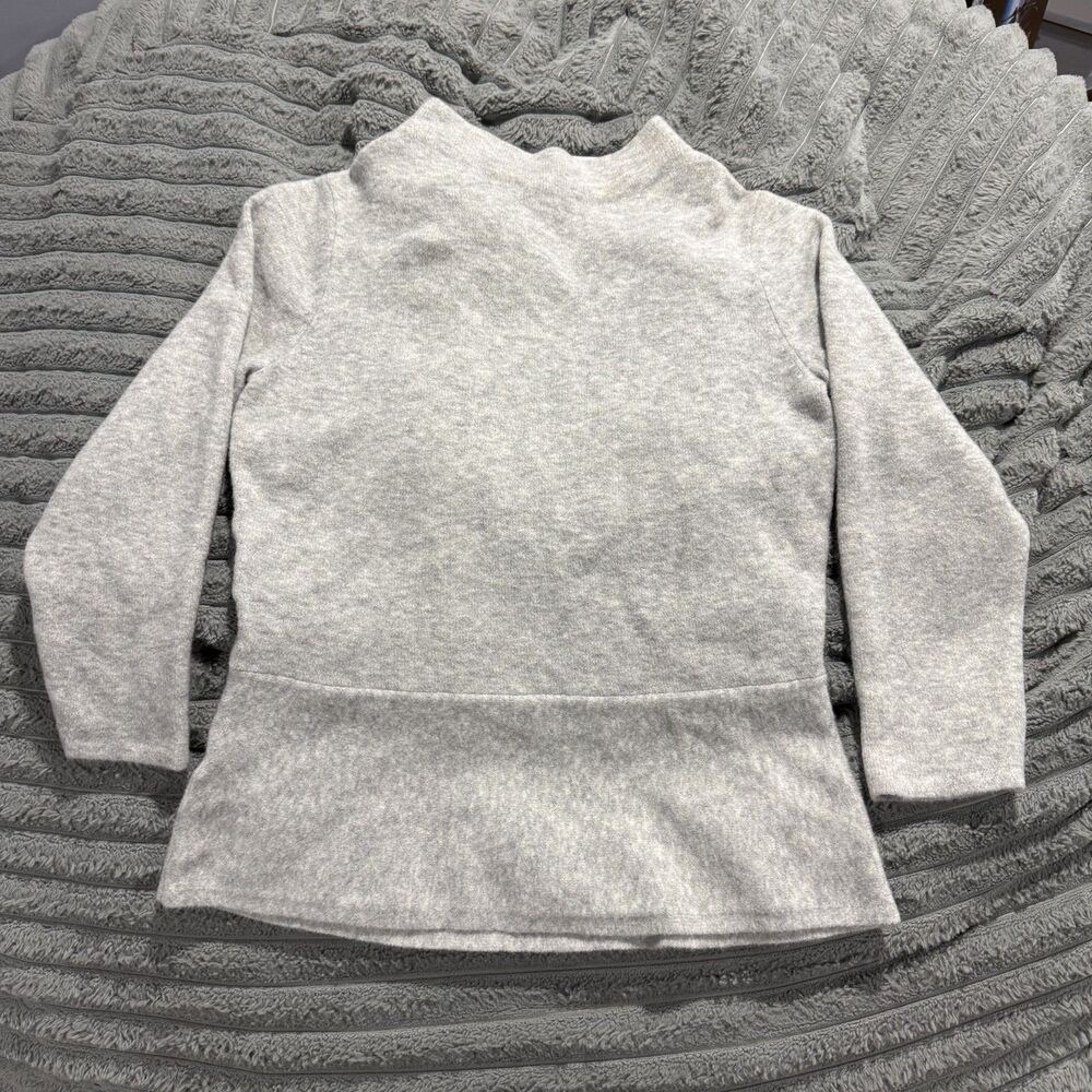 NWT Ann Taylor heather gray mock neck peplum knit sweater - size small